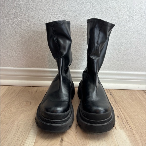 Zara Black Combat Boots